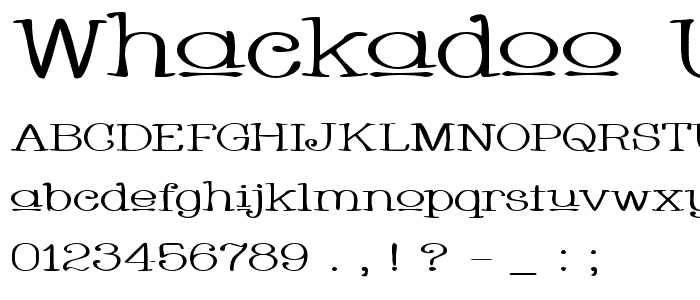 Whackadoo Upper Wide font